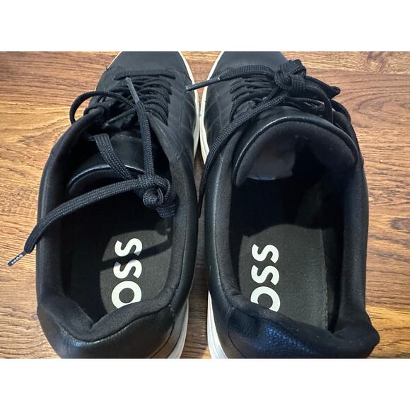 Boss Men's Rhys Low Profile Sneaker Black Leather Size 45 (12 US) Sleek, Stylish - Picture 9 of 9